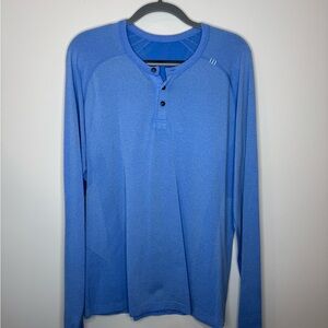 Lululemon Men's Performance Blue Henley Shirt